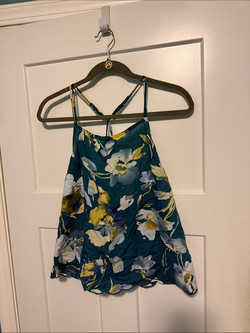 stars above Teal Floral Spaghetti-Strap Cami